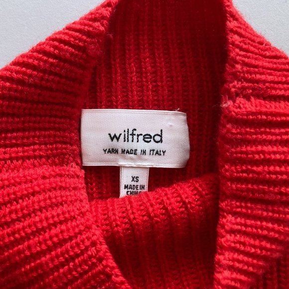 Wilfred Crop Durandal Sweater, Red Wool Sleeveless Funnel-Neck Knit Top, sx XS - Picture 7 of 11